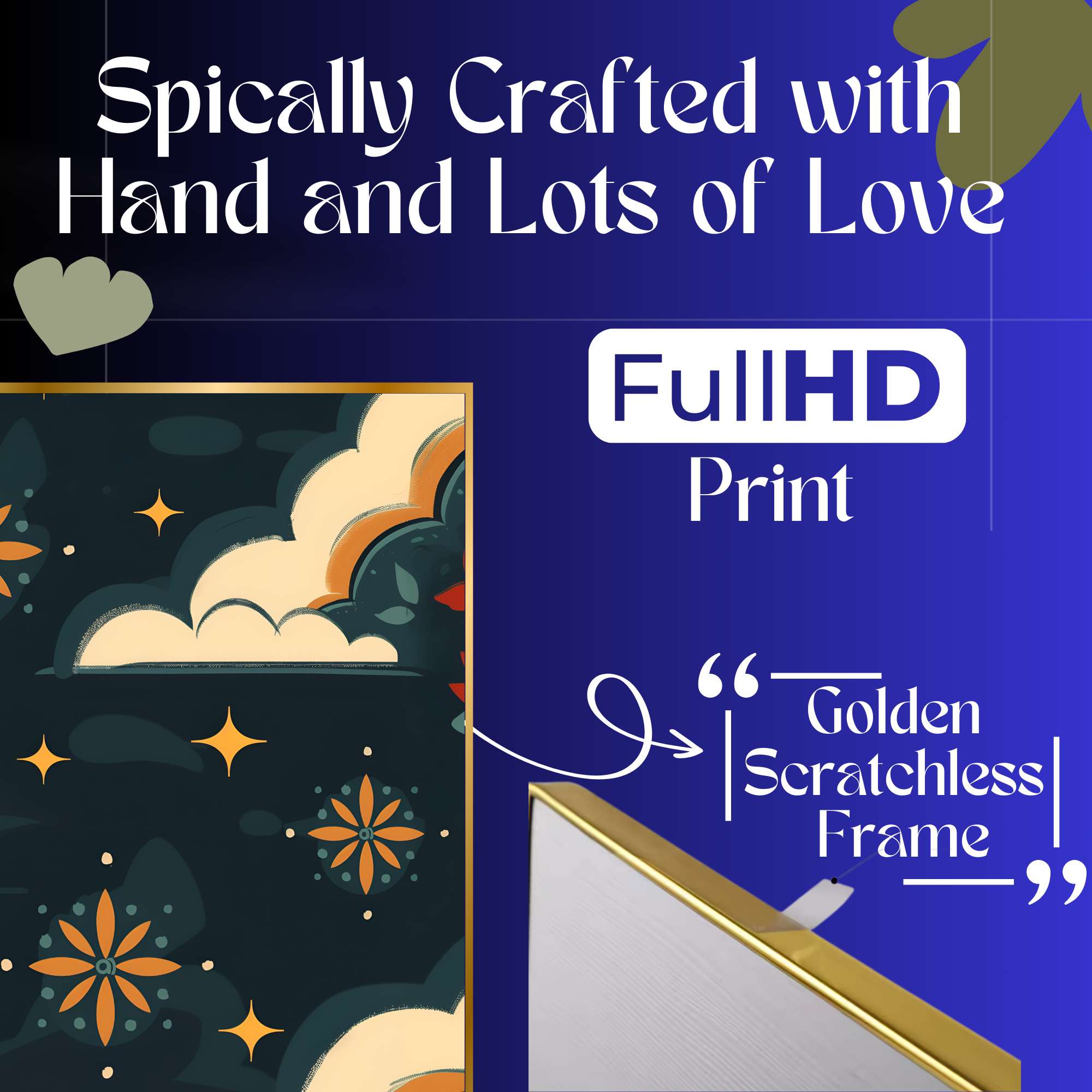 Set of Three Wall Paintings for Wall Dacoration Golden Framed Wall Paintings for Living Room & Bedroom Wall Art for Home Decoration & Office Wall Décor (18x12 inch CH-GD3-6) - Image 4