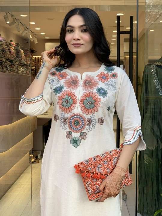 Women's Cotton Ethnic Set with Kurta, Palazzo & Dupatta(XL) - Image 6