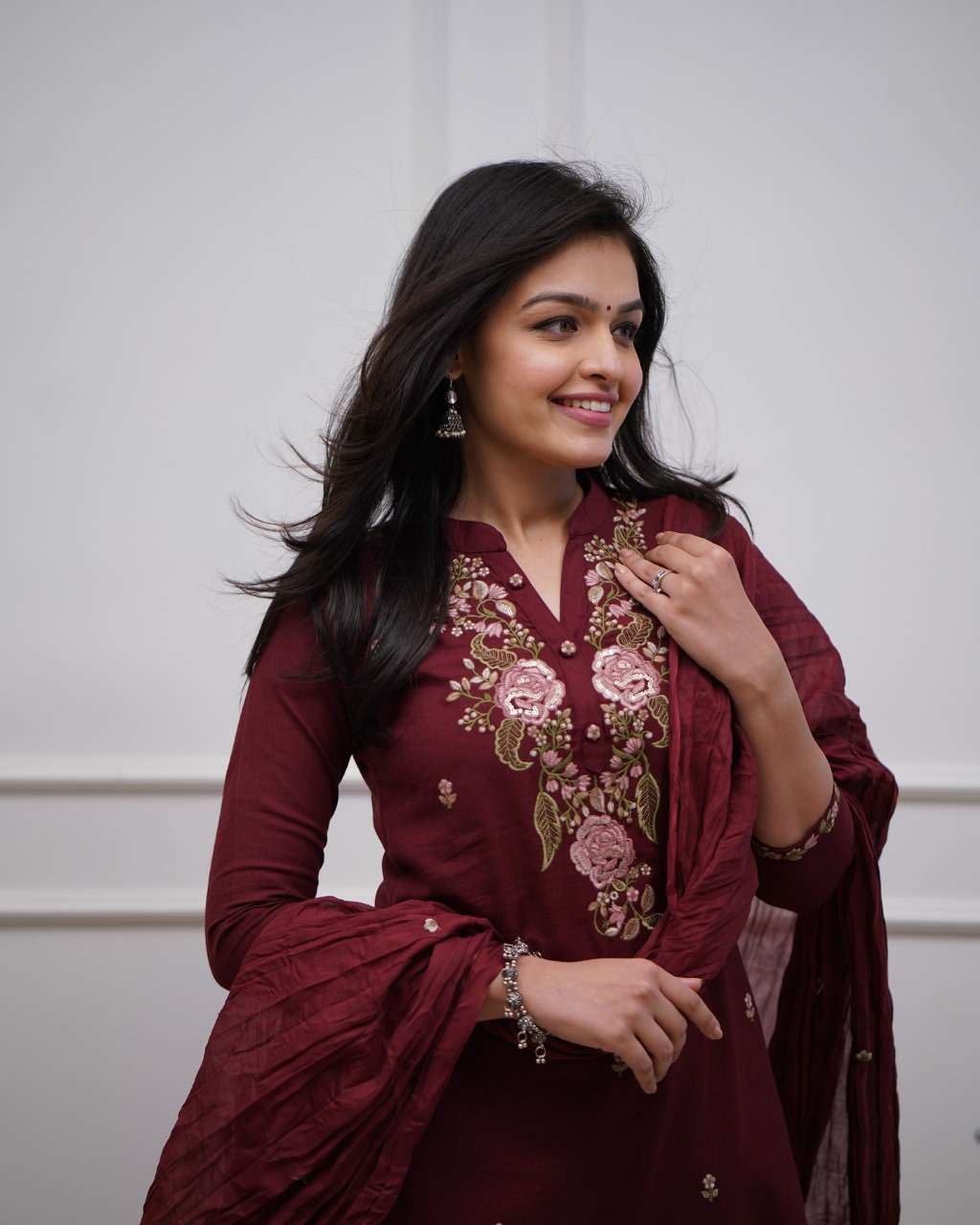 Cotton Charm ? Floral Embroidered Dress with Printex Artistry (L) - Image 5